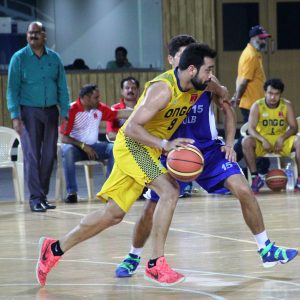 India International Vishesh Bhriguvanshi in action for ONGC Uttarakhand against Punjab